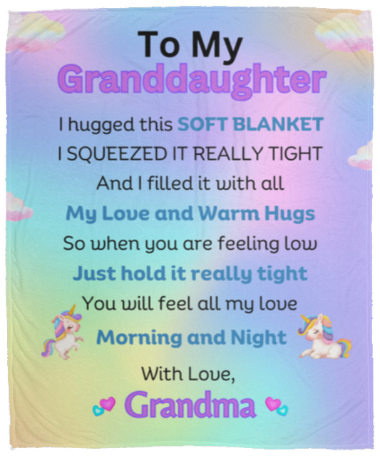 To My Granddaughter multicolor VPM Cozy Plush Fleece Blanket