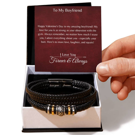 To My Boyfriend bracelet/From girlfriend/Valentine's Day, Anniversary, Birthday, Christmas Gift