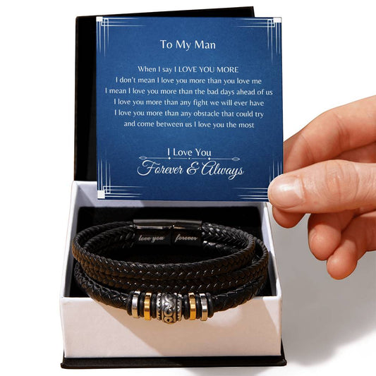 To My Man Love You Forever Bracelet/ For birthday, Valentines Day, Anniversary, Christmas Present