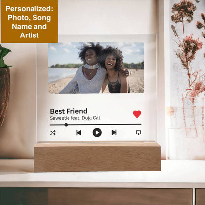 Personalized Song Plaque With Stand, Any Photo/Song| For Wife|Girlfriend|Boyfriend|Friend|Husband|Anniversary|Valentine’s|Birthday gift